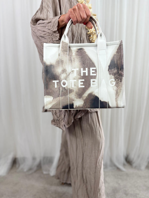 Terra Tote Bag in Light Grey tones