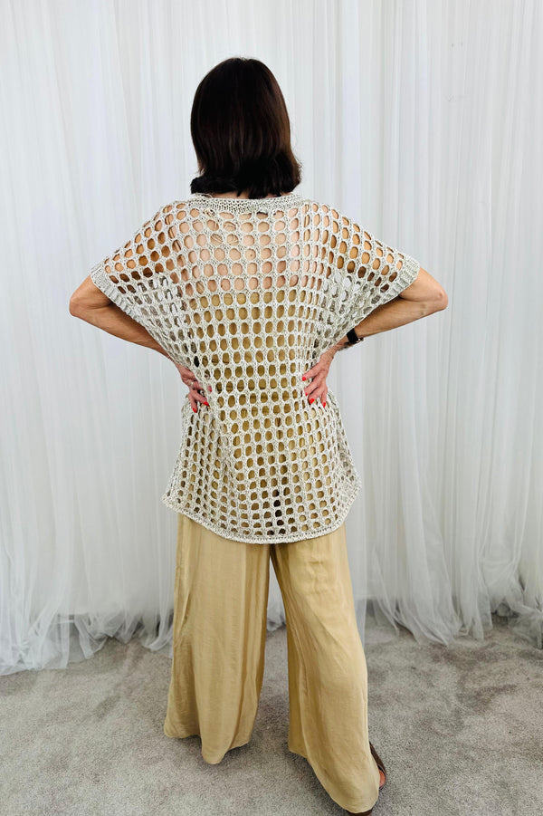 Jona knitwear top in BEIGE GOLD