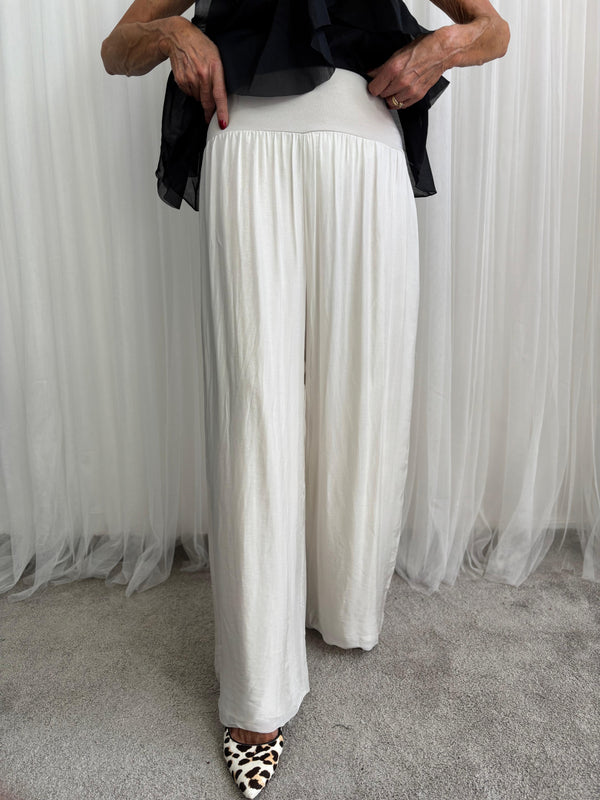 Dune silky palazzo trousers in beige