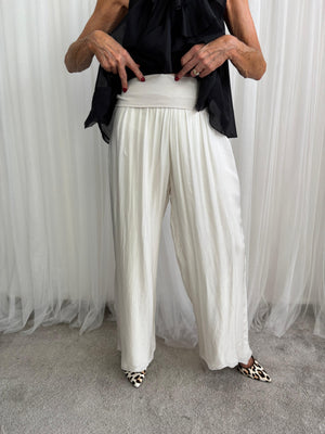 Dune silky palazzo trousers in beige