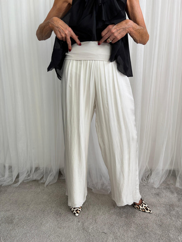 Dune silky palazzo trousers in beige