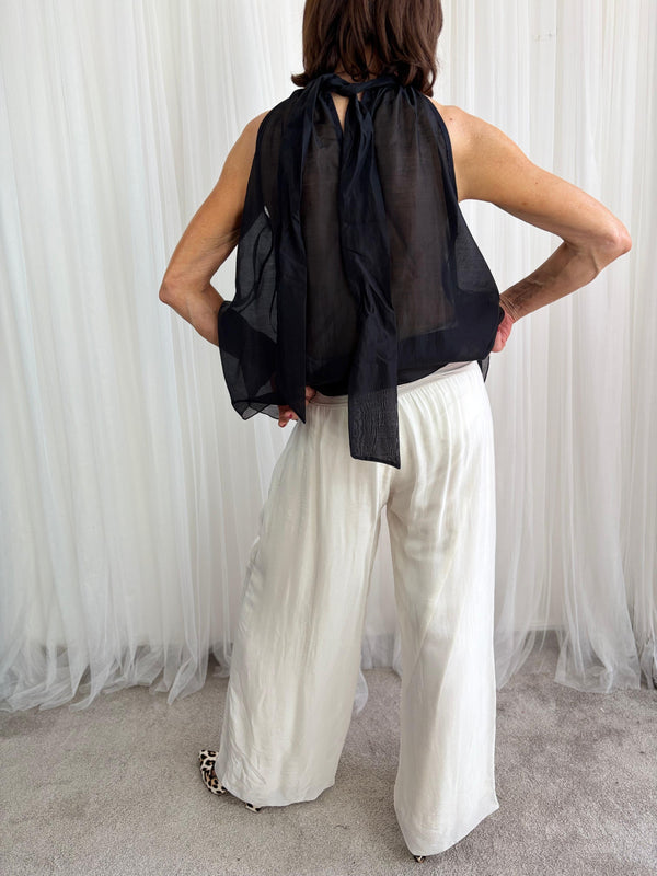 Dune silky palazzo trousers in beige