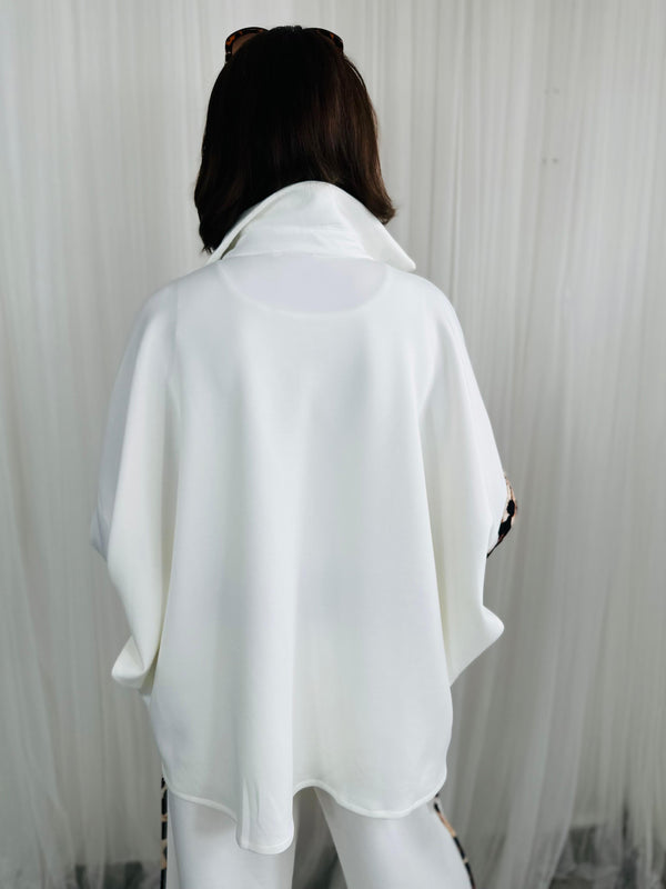 Lorenzo top/jacket in  Cream and leopard print