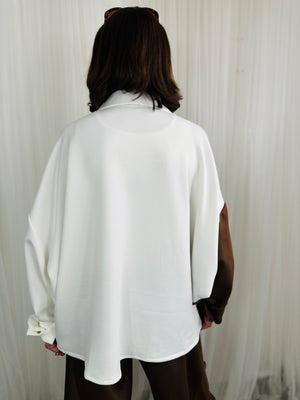 Lorenzo top/jacket in  cream and chocolate