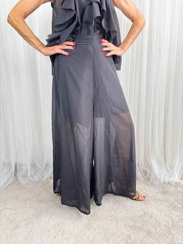 Calipso Palazzo Trousers in Black