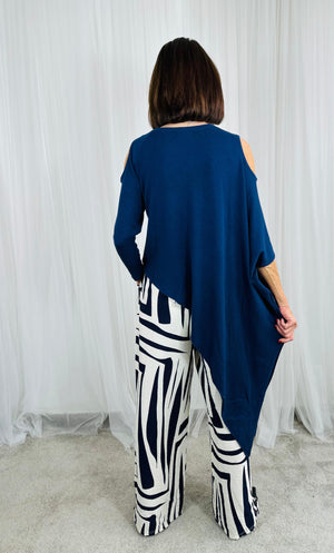 Vita asymmetric knitwear in navy