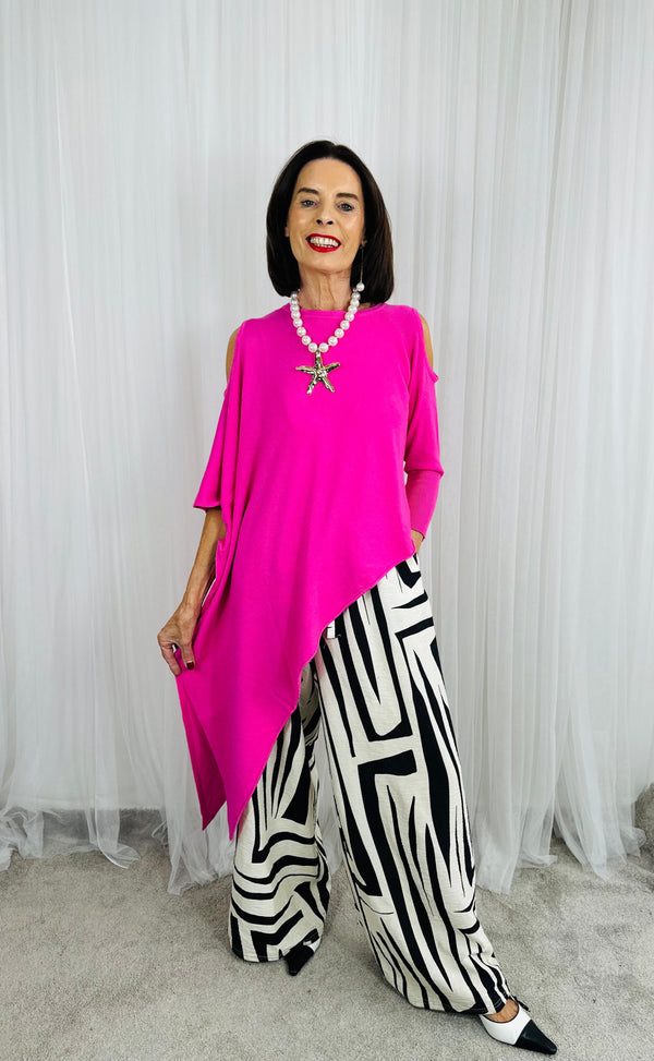 Vita asymmetric knitwear in candy pink