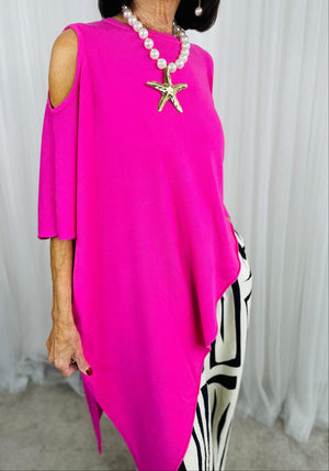 Vita asymmetric knitwear in candy pink