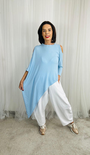 Vita asymmetric knitwear in baby blue