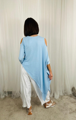 Vita asymmetric knitwear in baby blue