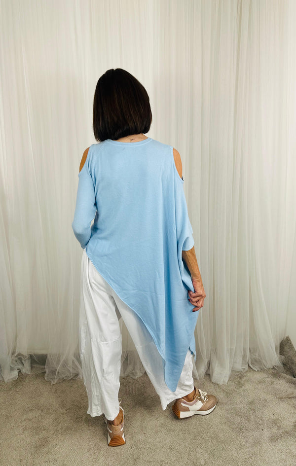 Vita asymmetric knitwear in baby blue