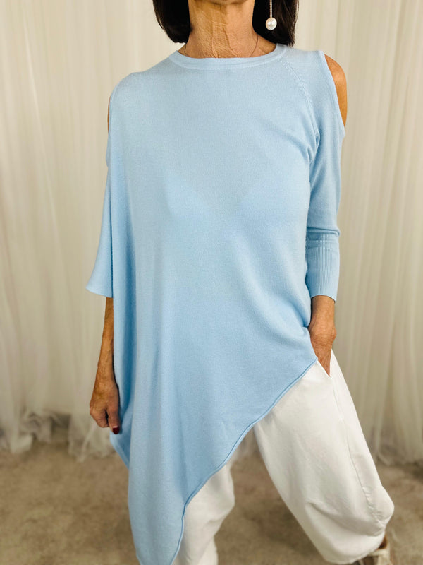 Vita asymmetric knitwear in baby blue