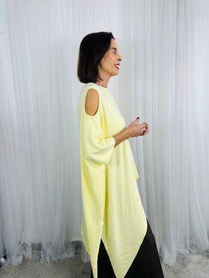 Vita asymmetric knitwear in lemon