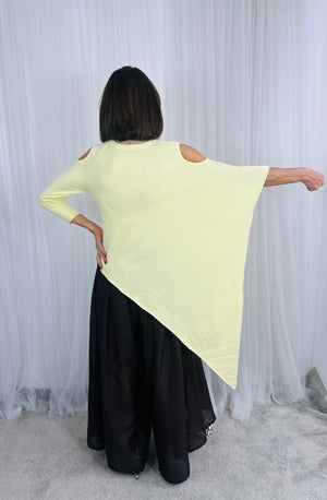 Vita asymmetric knitwear in lemon