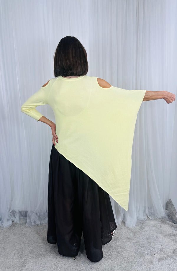 Vita asymmetric knitwear in lemon