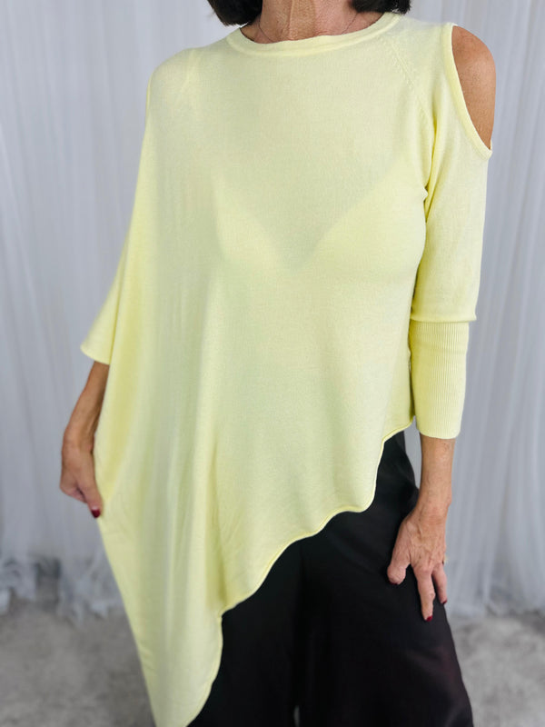 Vita asymmetric knitwear in lemon