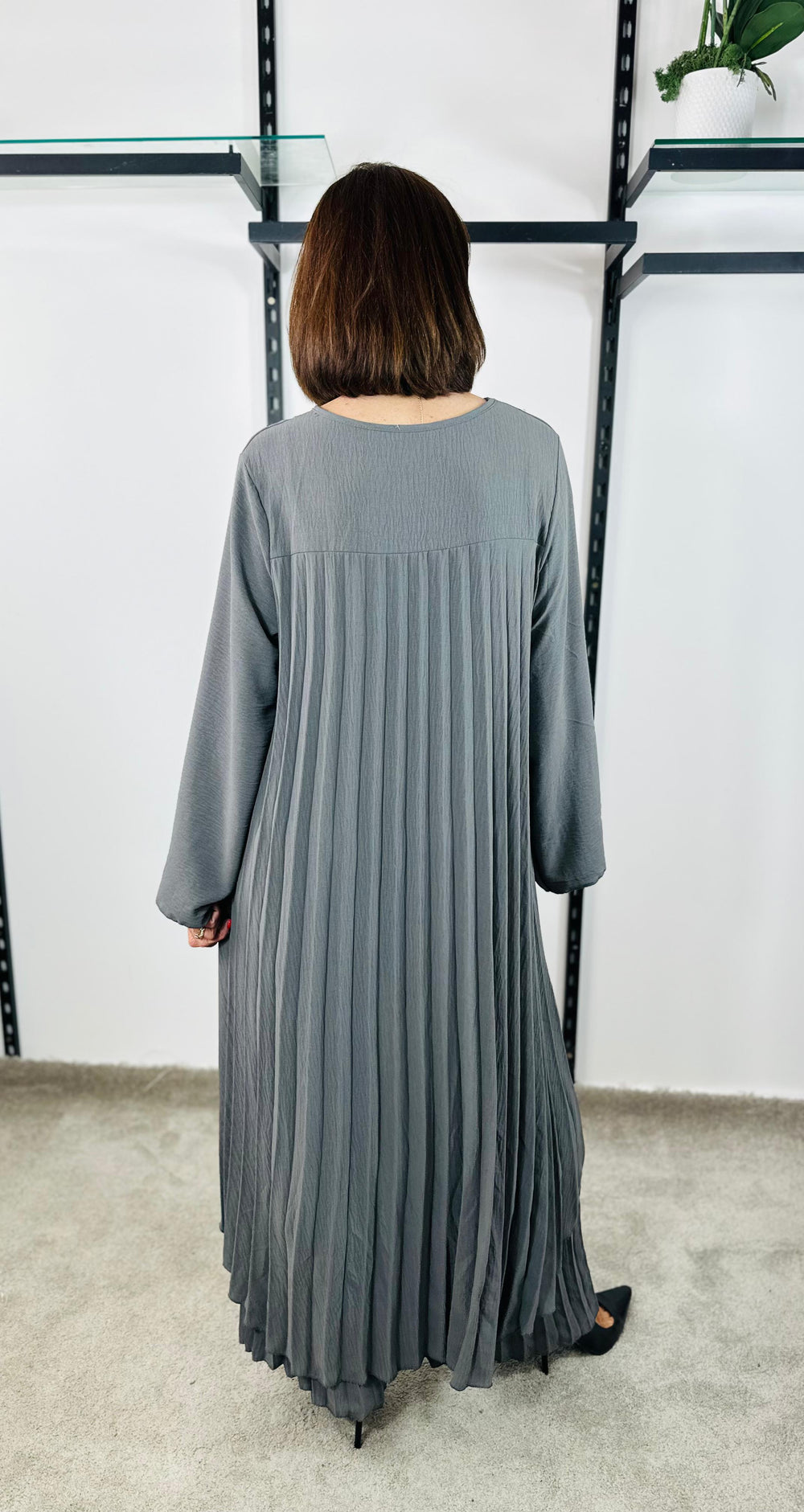 Federica full sleeves co-ord suit in stone grey