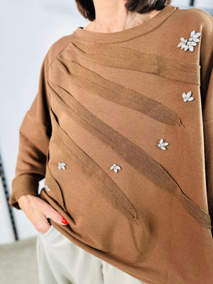 Twilight Diamante sweatshirt in Chocolate -
