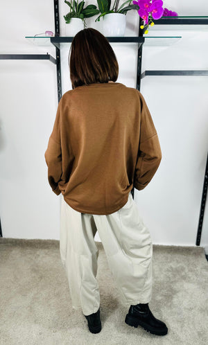 Twilight Diamante sweatshirt in Chocolate -