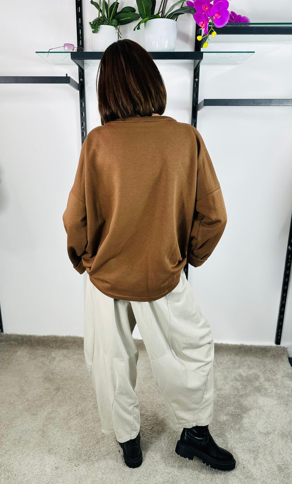 Twilight Diamante sweatshirt in Chocolate -