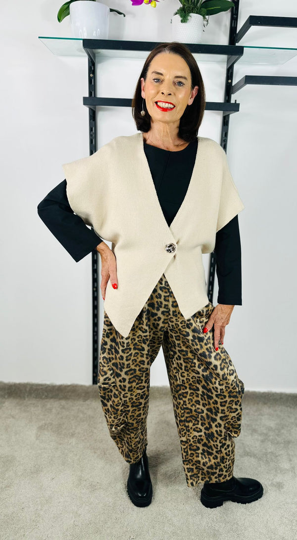 Lisbon Cocoon Trousers in Leopard Print