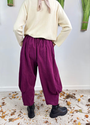Mariya pin cord trousers in plum