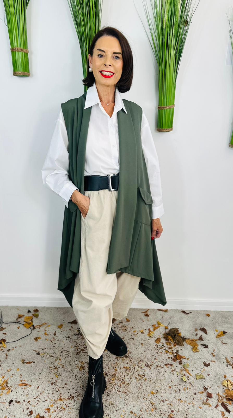 Hazel waterfall jacket in olive green