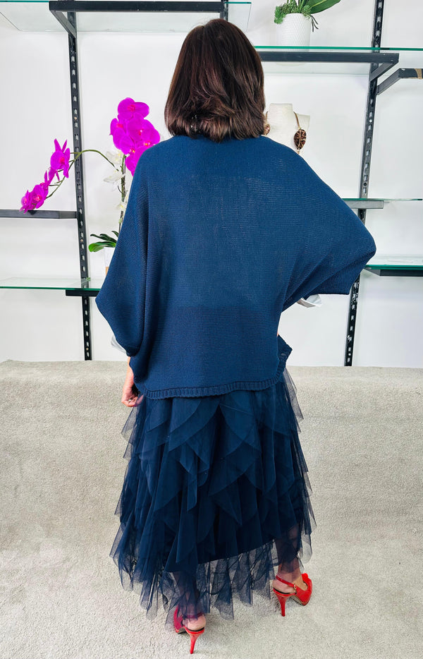 Tara Ruffel skirt in navy