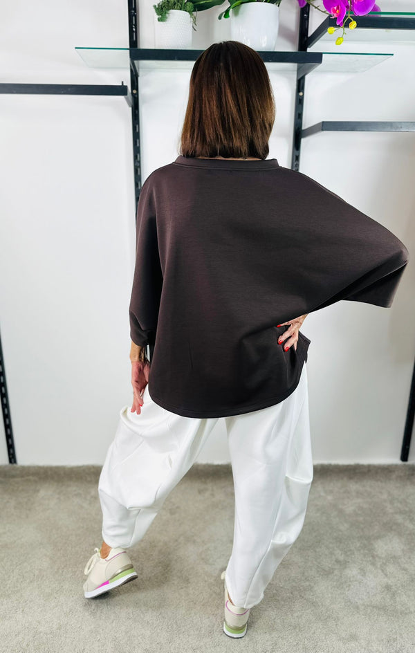 Heart to heart top in chocolate