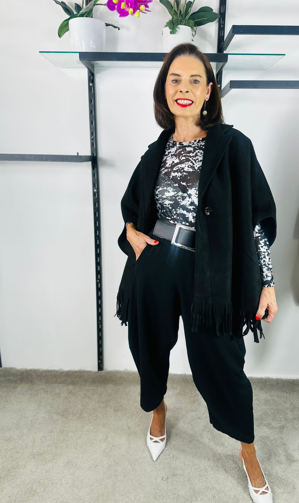 Jericho faux suede jacket in Black