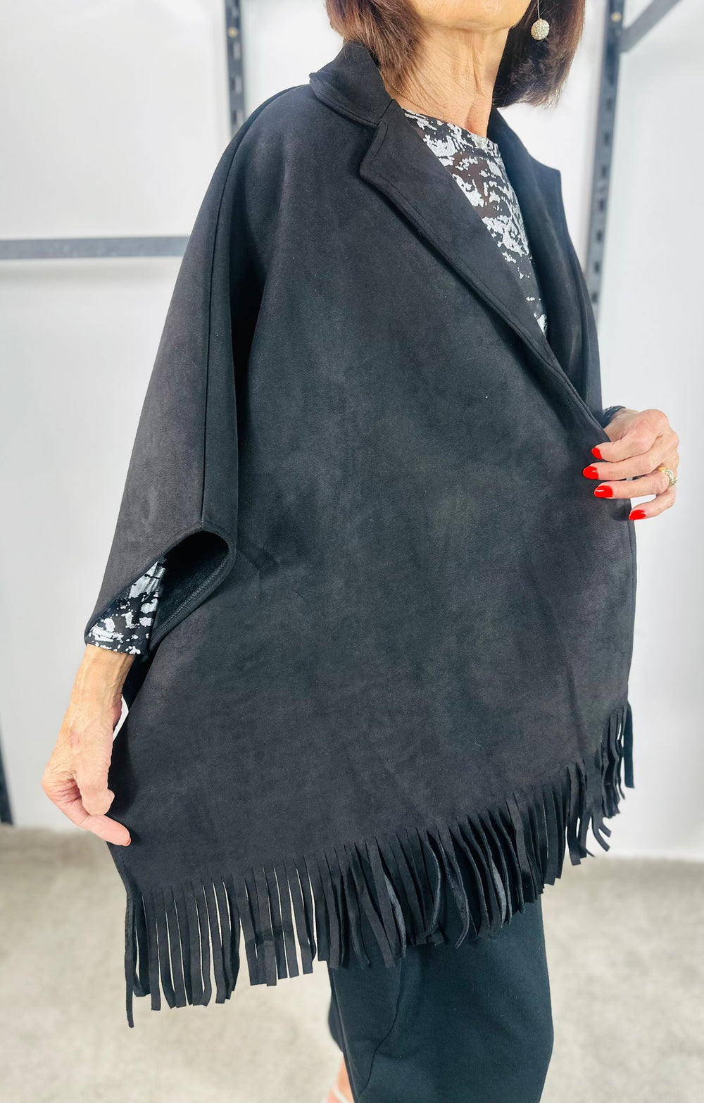 Jericho faux suede jacket in Black