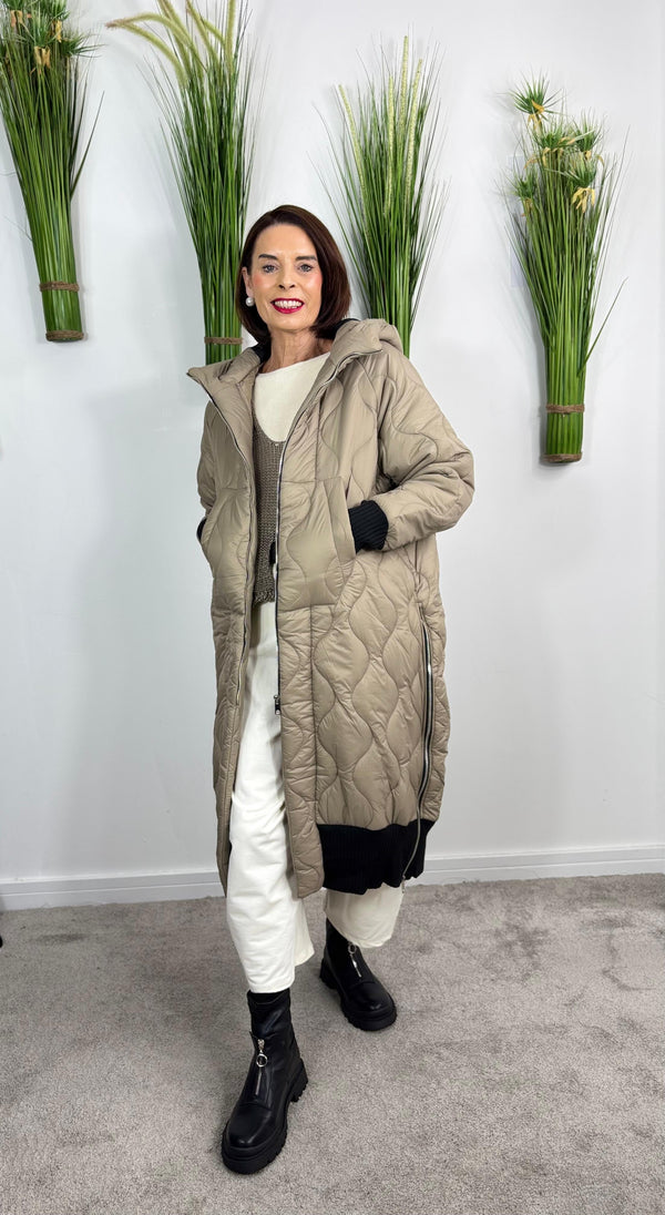 Alexandra long coat in mocha