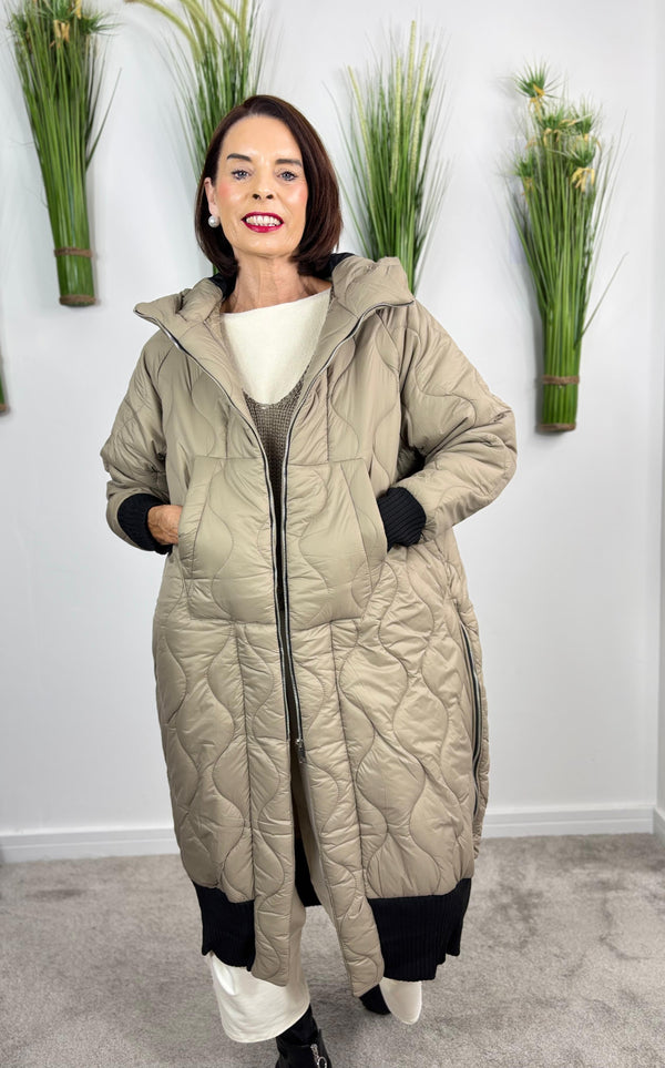 Alexandra long coat in mocha