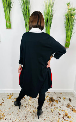 Elio Dress in Black and red