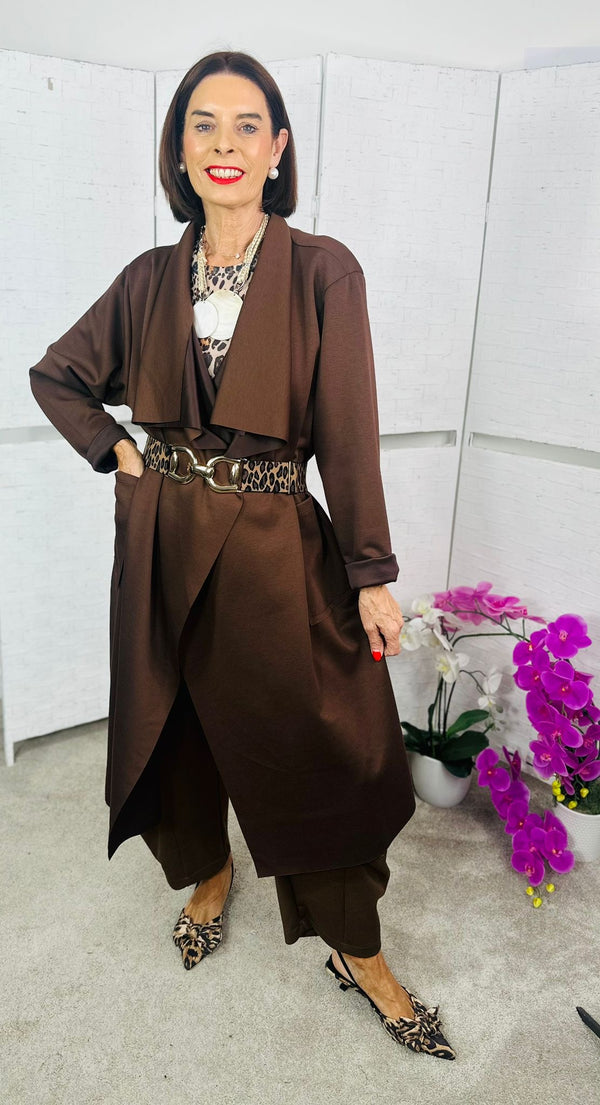 Kenedy waterfall jacket in chocolate