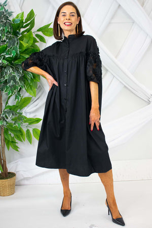 Luxury Gisele Lace Dress in Black