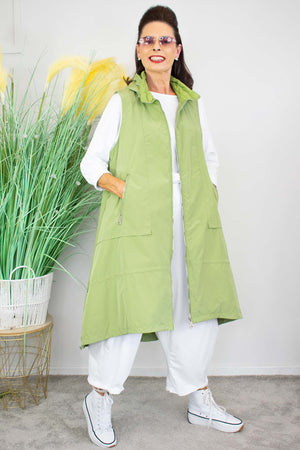 Regina Luxury Gilet in  Green