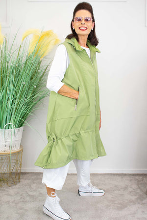 Regina Luxury Gilet in  Green
