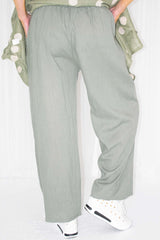 Lainey Linen Trouser in Khaki