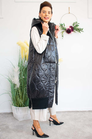 October Quilted Gilet in Black