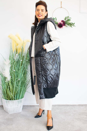 October Quilted Gilet in Black