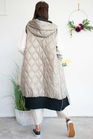 October Quilted Gilet in Mocha
