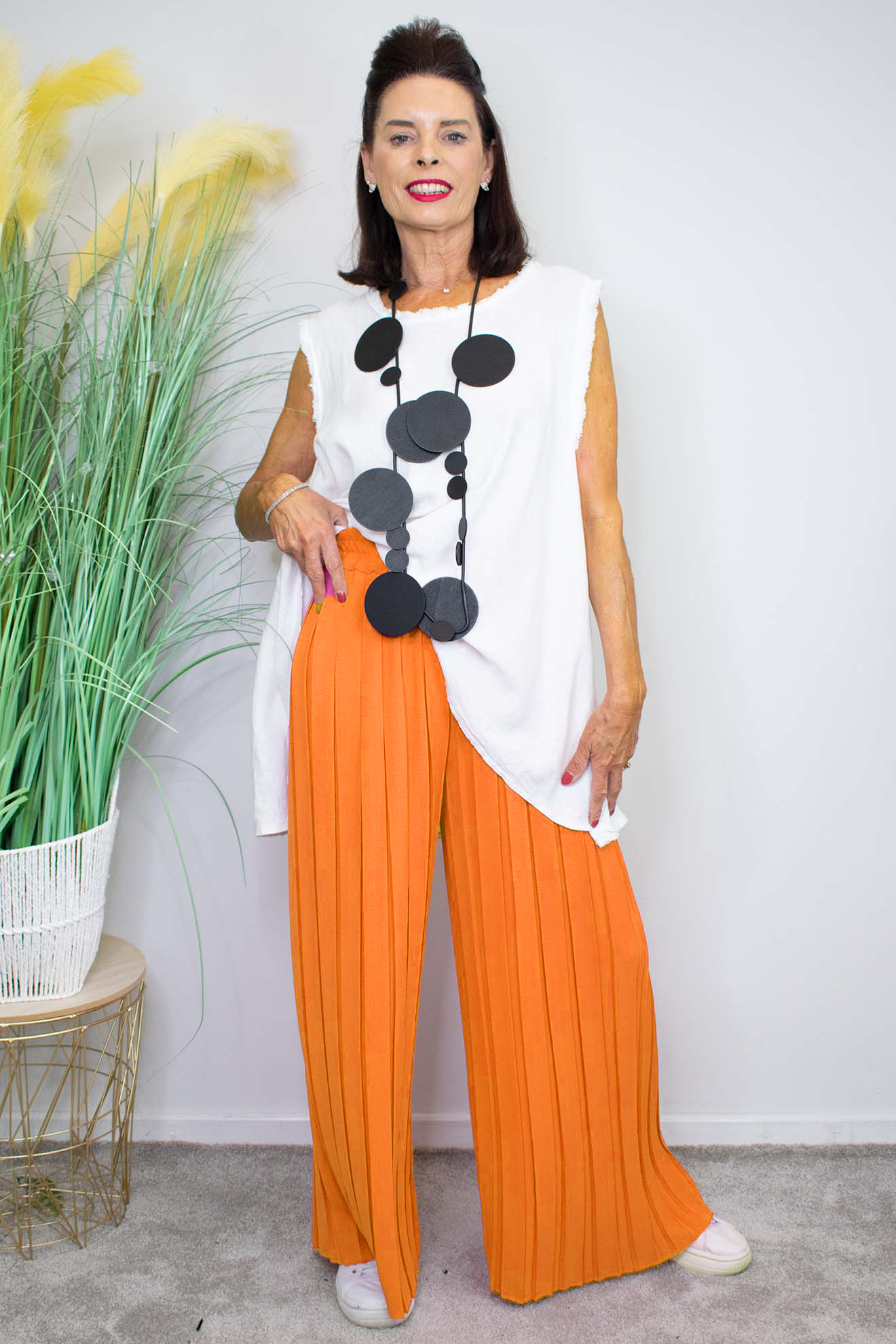 Pleated palazzo pants deals