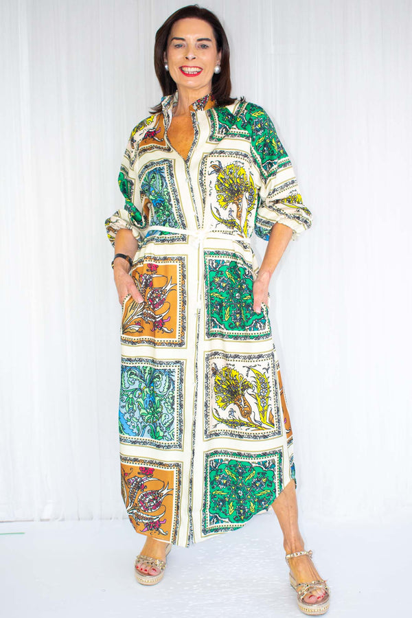 Amelia Abstract Paisley Print Jacket/Dress in Multi