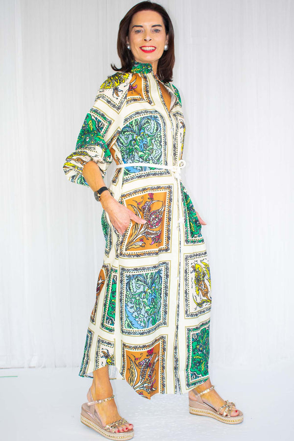 Amelia Abstract Paisley Print Jacket/Dress in Multi