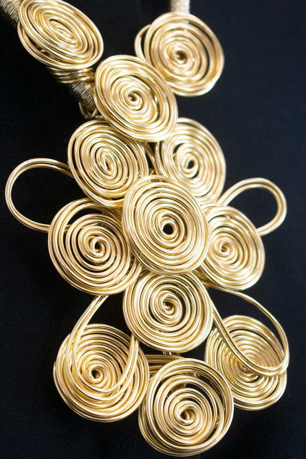 Statement Longline Twisted Wire Necklace in Gold