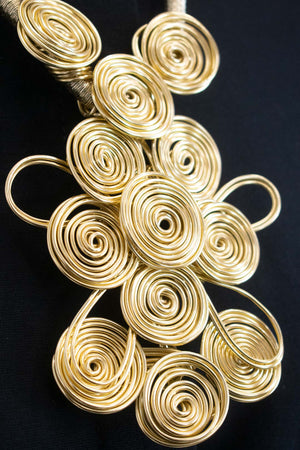 Statement Longline Twisted Wire Necklace in Gold