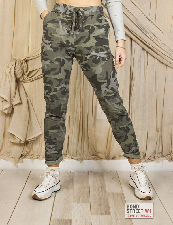 Womens Army Magic Trousers in Green and Sage