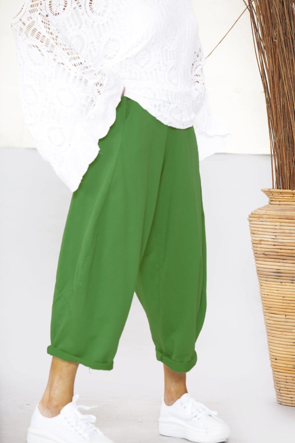 Lilly Green Balloon Jogger in Olive Green