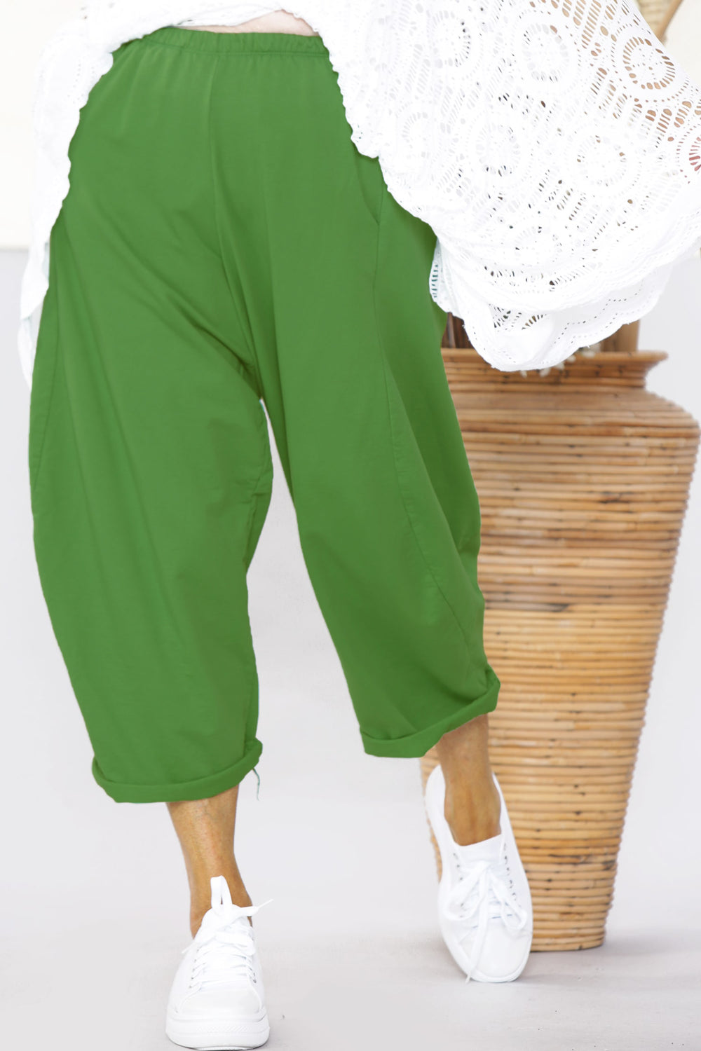 Lilly Green Balloon Jogger in Olive Green